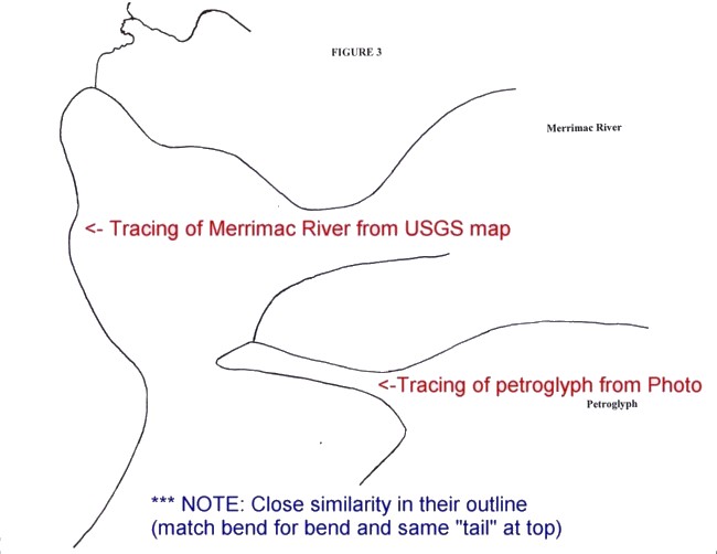 America's Stonehenge - Tracing of Petroglyph & USGS Map compared