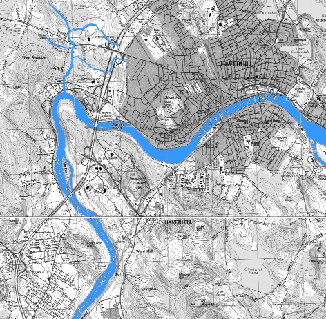 USGS Map showing Merrimack River near Haverhill MA