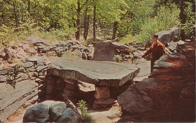 Postcard 1960 Grooved Stone - America's Stonehenge