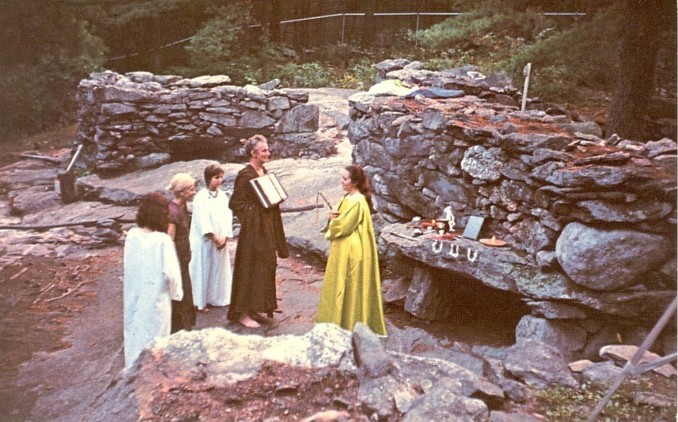 Postcard 1972 Pagan Ceremony - America's Stonehenge