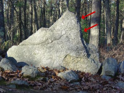 America's Stonehenge - Standing stone shaped with percussion flaking method