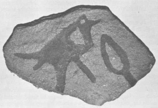 America's Stonehenge - Native American Petroglyph - spear Point Bird Image